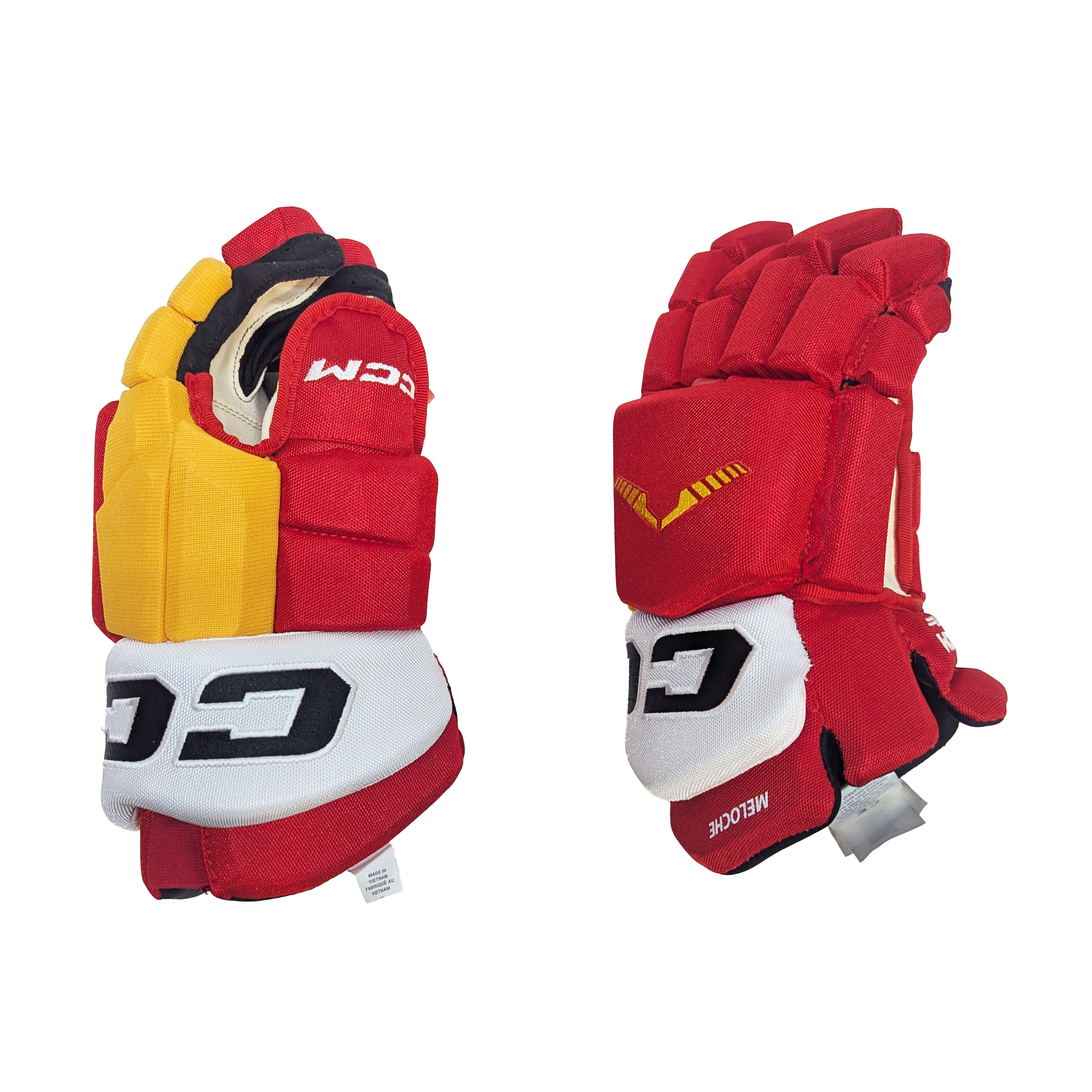 CCM HGTKPP - Gant NHL Pro Stock - Nicolas Meloche (Rouge/Jaune/Blanc)